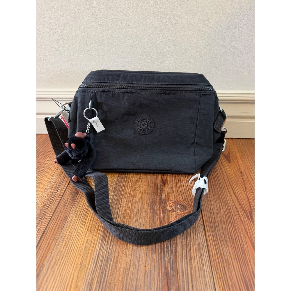Kipling Graham Insulated Lunch Bag True Black AC8233 Crossbody Strap NWT